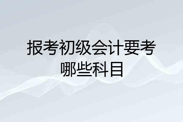 报考初级会计要考哪些科目