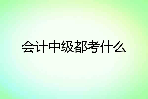会计中级都考什么