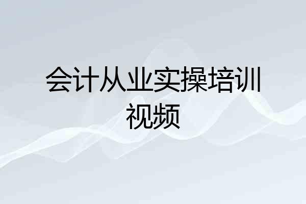 会计从业实操培训视频