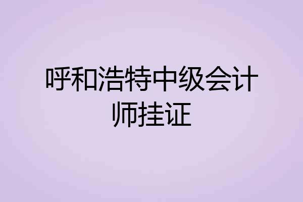 呼和浩特中级会计师挂证