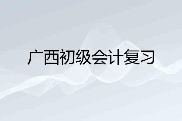 广西初级会计复习