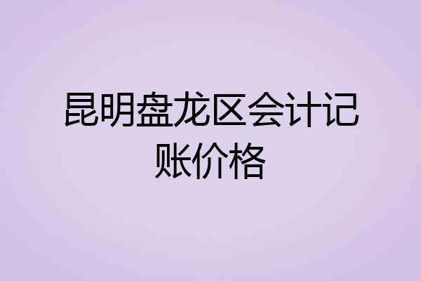 昆明盘龙区会计记账价格