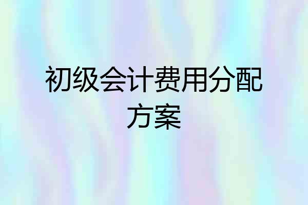 初级会计费用分配方案