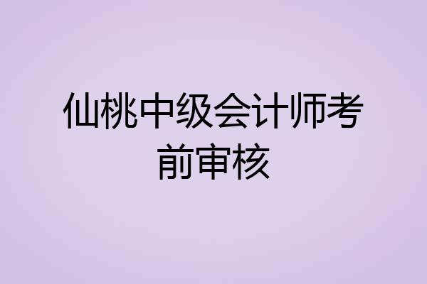 仙桃中级会计师考前审核
