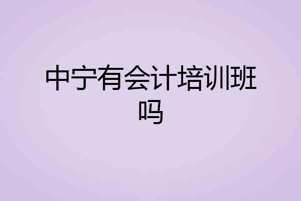 中宁有会计培训班吗