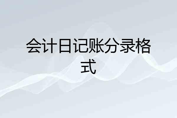 会计日记账分录格式