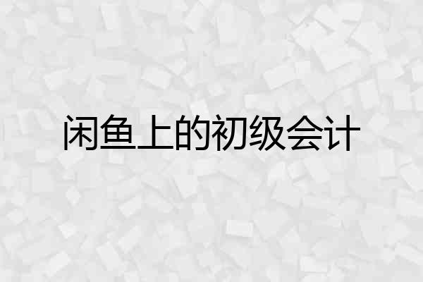 闲鱼上的初级会计