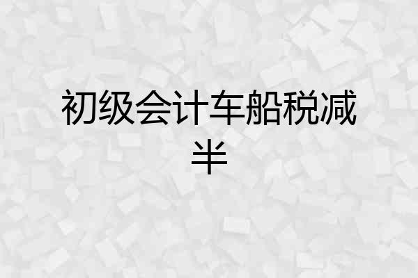 初级会计车船税减半