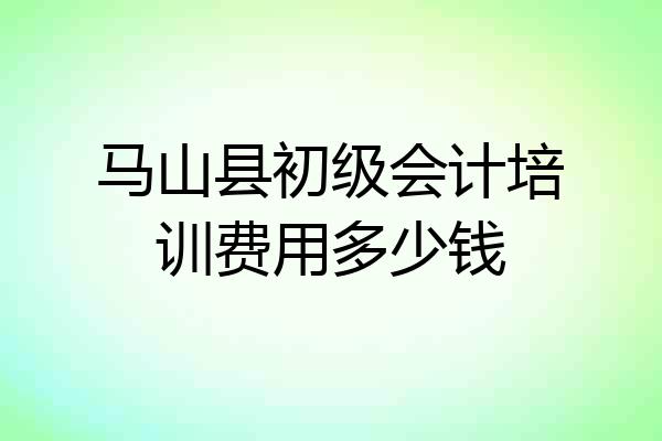 马山县初级会计培训费用多少钱