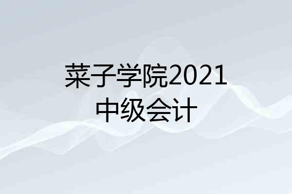菜子学院2021中级会计