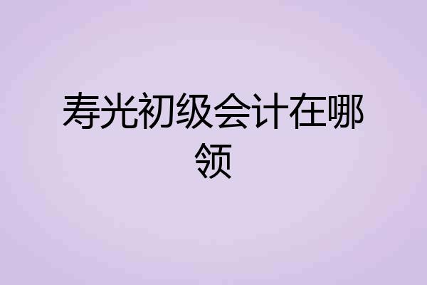 寿光初级会计在哪领