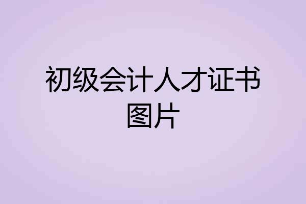 初级会计人才证书图片