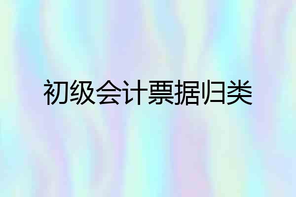 初级会计票据归类