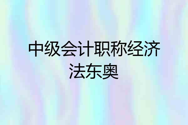 中级会计职称经济法东奥