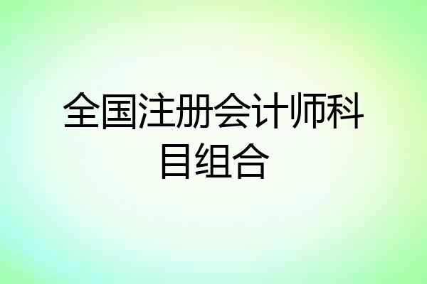 全国注册会计师科目组合