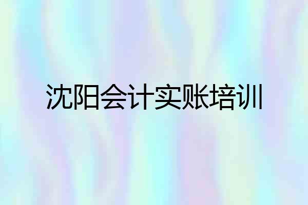 沈阳会计实账培训