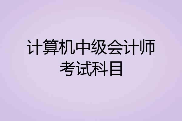 计算机中级会计师考试科目