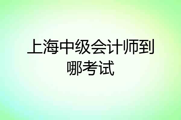 上海中级会计师到哪考试