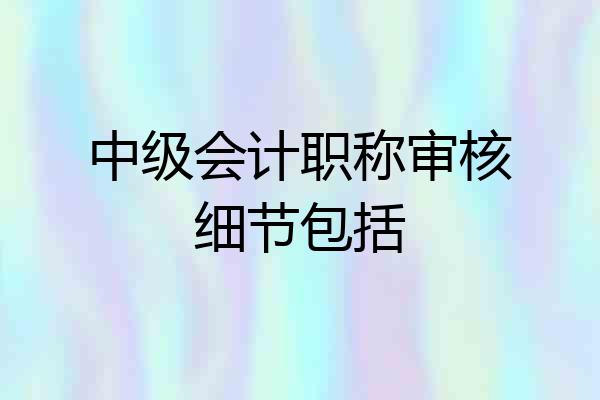 中级会计职称审核细节包括