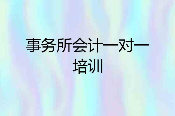事务所会计一对一培训