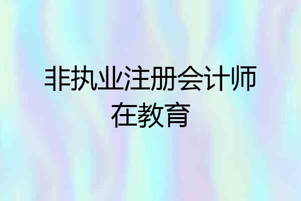 非执业注册会计师在教育
