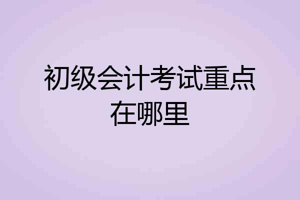 初级会计考试重点在哪里