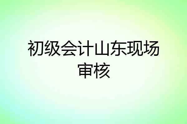初级会计山东现场审核