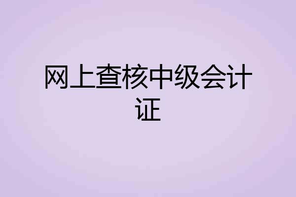 网上查核中级会计证