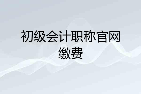 初级会计职称官网缴费