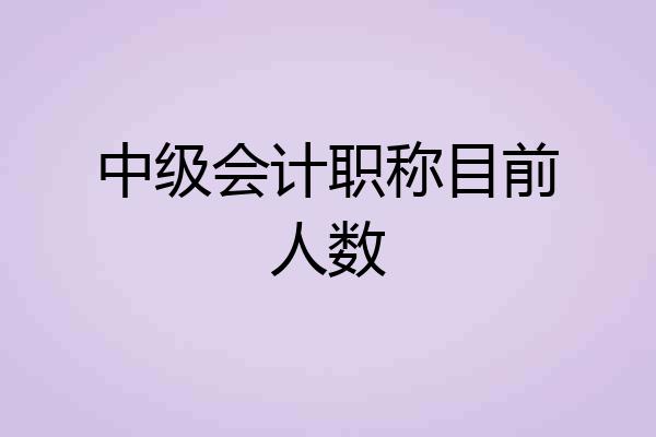 中级会计职称目前人数