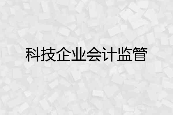 科技企业会计监管