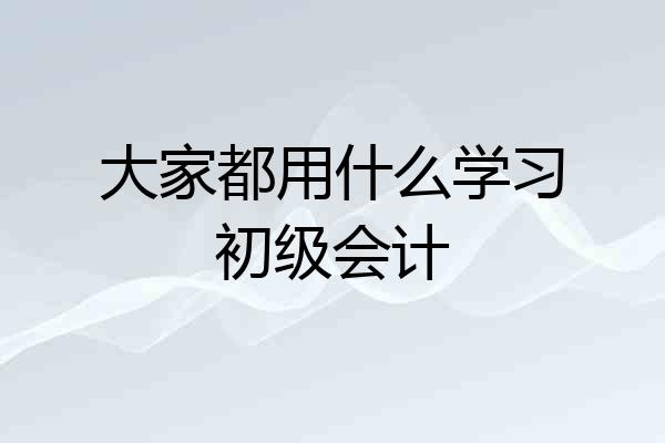 大家都用什么学习初级会计