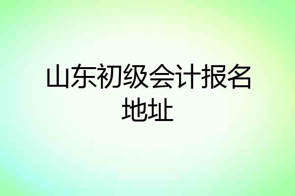 山东初级会计报名地址
