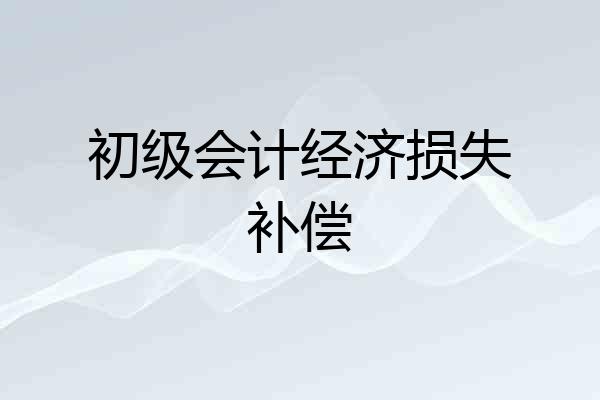 初级会计经济损失补偿