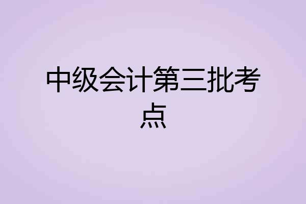 中级会计第三批考点