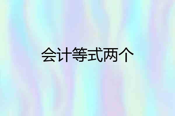 会计等式两个