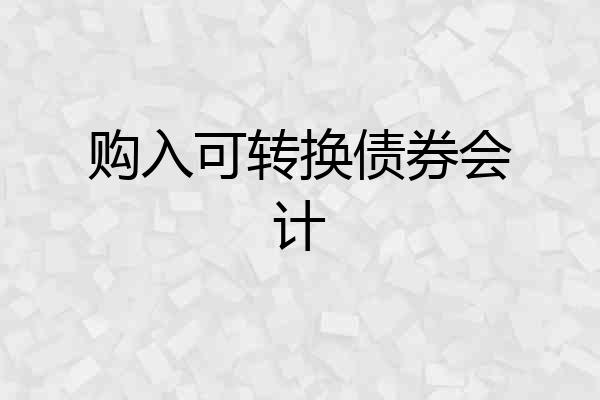 购入可转换债券会计
