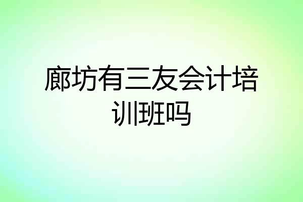 廊坊有三友会计培训班吗