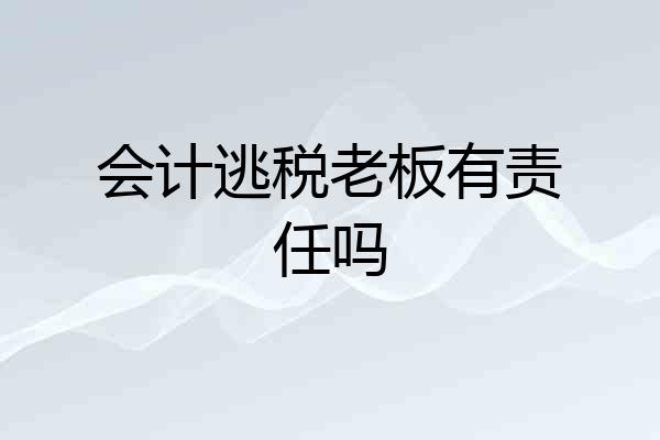 会计逃税老板有责任吗