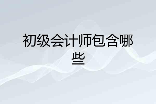 初级会计师包含哪些