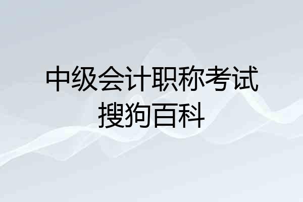 中级会计职称考试搜狗百科