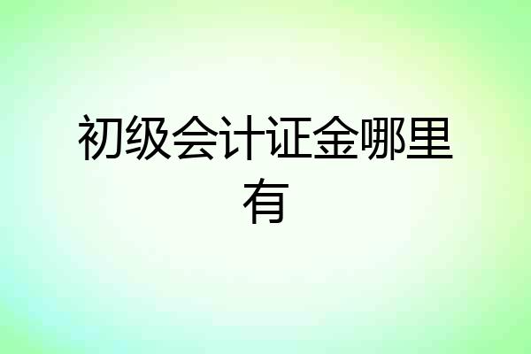 初级会计证金哪里有