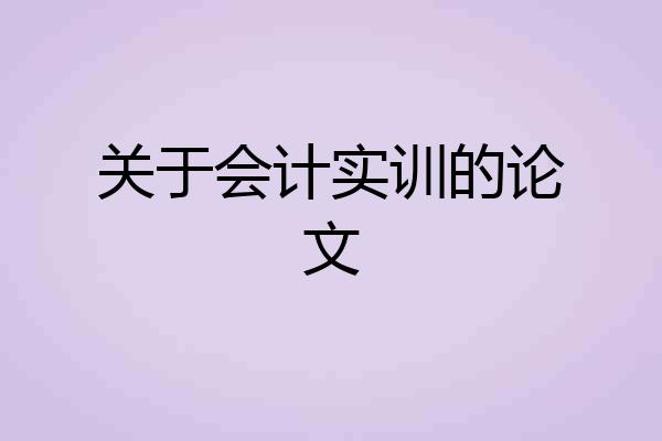 关于会计实训的论文