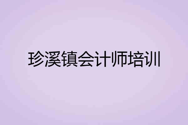 珍溪镇会计师培训