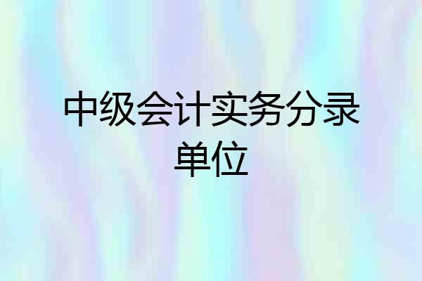 中级会计实务分录单位