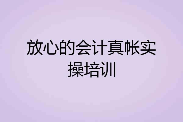 放心的会计真帐实操培训