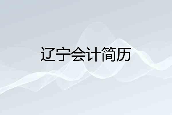 辽宁会计简历