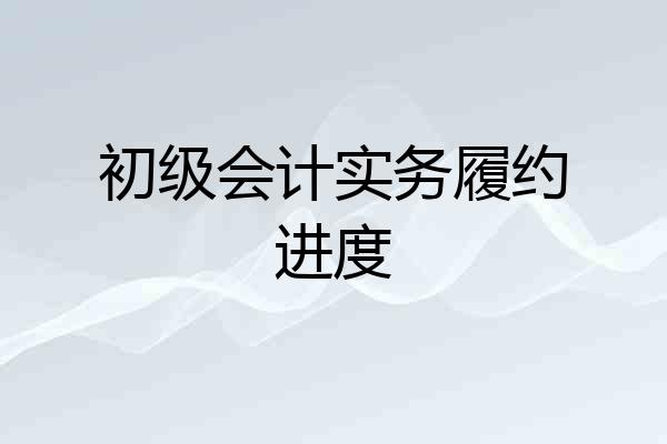 初级会计实务履约进度