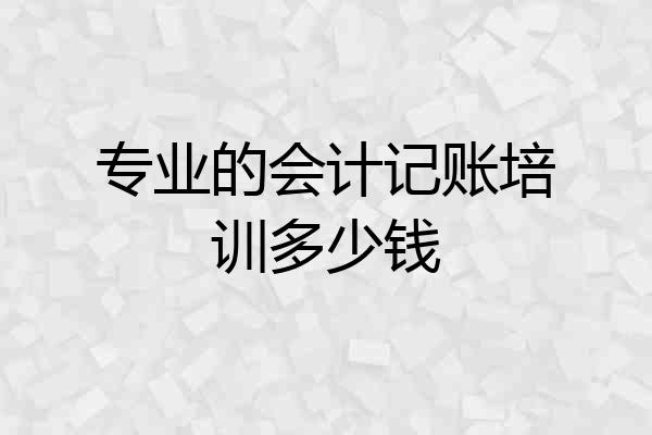 专业的会计记账培训多少钱