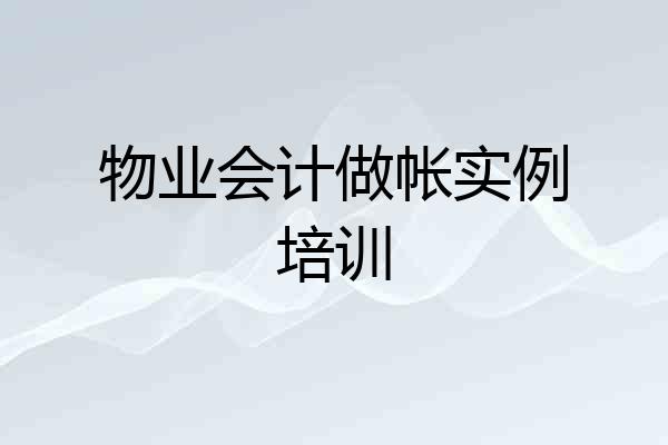 物业会计做帐实例培训